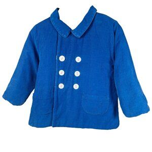 Southern Taters Boutique Toddler Boys Blue Double Breasted Collared Jacket 3T